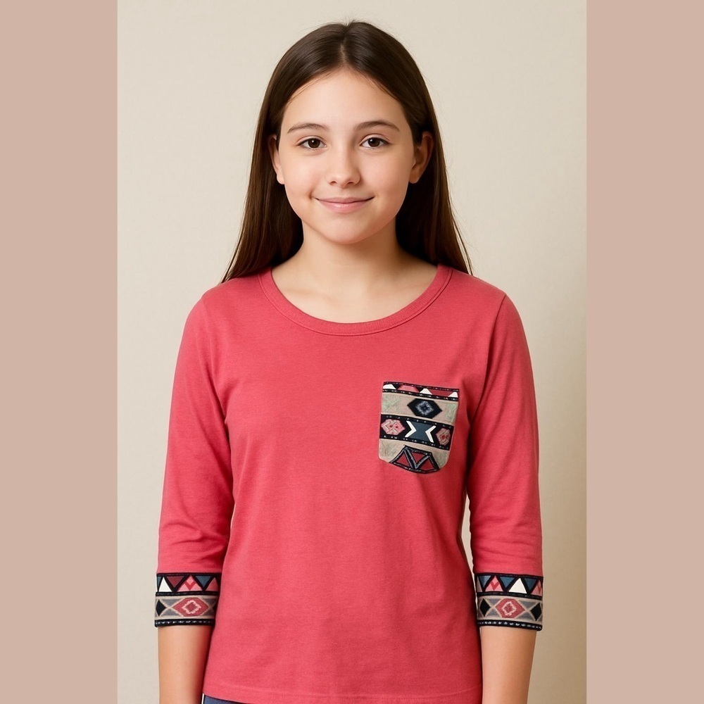 Cowgirl Blouse XL Pink with Pocket Designs